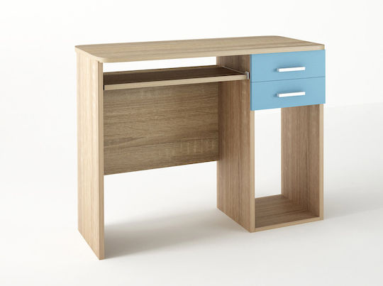 Kinderschreibtisch aus Melamin Oak / Light Blue 100x55x80cm