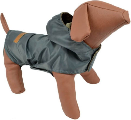 Woofmoda Кучешки палта Водоустойчиво Худи Сив с дължина на гръбчето 57 см.