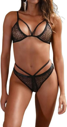La Lolita Amsterdam Sexy Σετ Εσωρούχων με Δαντέλα Μαύρο