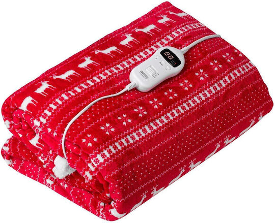 Camry Pătură electrică dublă Lavabilă cu temporizator Roșu 120W 160cmx180cm