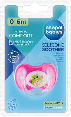 Canpol Babies Symmetric Silicone Soother 0-6 Months 1 Pc Owl Baby 22/568