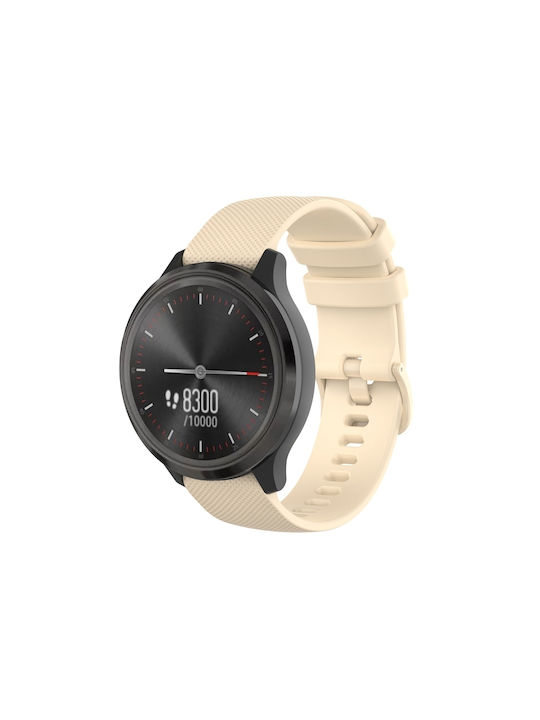 Huawei Watch GT Runner 22mm Plaid Silicone Watch Strap Beige