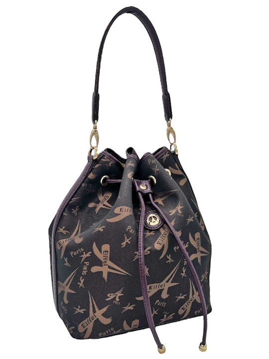 Leather Women's Brown Drawstring Bag