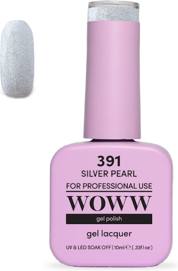 Woww Uv & Led Soak Off Gel Lacquer Silver Pearl 391 10ml