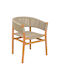 Kajone Πολυθρόνα Φυσική Απόχρωση Και Κρεμ 62x55x75cm