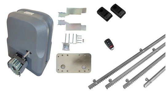 Doorado Σετ Μοτέρ Συρόμενης Γκαραζόπορτας Slg600-kit141 1 Τηλεχειριστήριo 4 Μέτρα Κρεμαγιέρα Φωτοκύτταρα Ενσύρματα