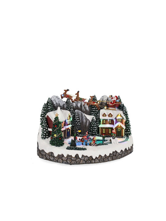 Bizzotto Crăciunesc cu lumină LED Decorativ Sat cu Baterie 40x26x25.5cm.