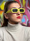 SeeVision Унисекс Слънчеви Очила с Жълта Пластмасова Рамка и Жълти Стъкла