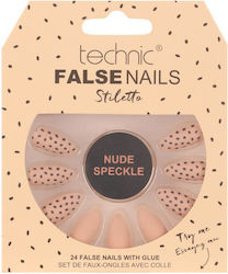 Technic False Nails Stiletto Nude Speckle