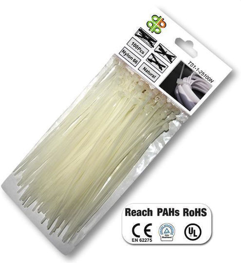White Plastic Cable Ties 7.6 X 350mm 100pcs