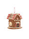 Hängend Hängendes Ornament Haus Braun Beleuchtet 7x7cm