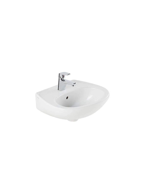 Sanindusa Επικαθήμενος Νιπτήρας Πορσελάνης 45x38cm Λευκός