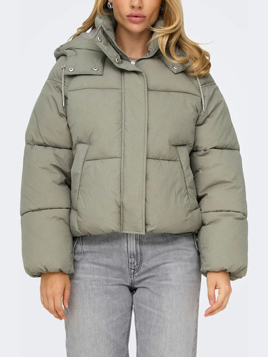 Only Kurz Damen Puffer Jacke für Winter Silver Sage 15322013