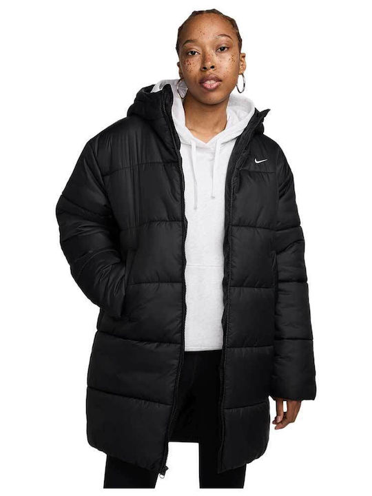 nike puffer jacket black womens