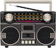 MD-1305 BT Retro Portable Radio Rechargeable with Bluetooth and USB Gray