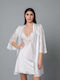 Milena by Paris Winter Bridal Women's Satin Robe with Nightdress Ivory Coast