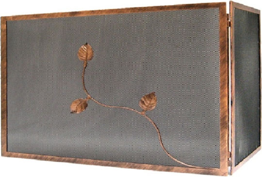 GTMED Metallic Fireplace Screen with 2 Panels x80cm Bronze