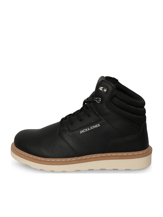 Jack & Jones Μαύρα Ανδρικά Μποτάκια