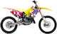 Blackbird Racing Σετ Αυτοκόλλητα 2321aa Suzuki Rm 250 01-12 Suzuki Rm 125 01-12 Μπλε-pink-λευκό-κίτρινο