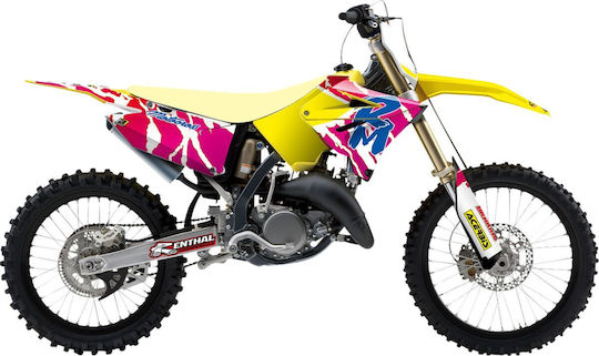 Blackbird Racing Σετ Αυτοκόλλητα 2321aa Suzuki Rm 250 01-12 Suzuki Rm 125 01-12 Μπλε-pink-λευκό-κίτρινο