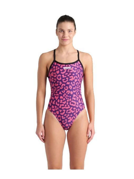 Αθλητικό Ολόσωμο Μαγιό Animal Print Φούξια
