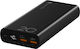 Navitel PWR20 AL Power Bank 20000mAh 22.5W cu 2 Porturi USB-A și Port USB-C Livrarea energiei / Quick Charge 3.0 Negru