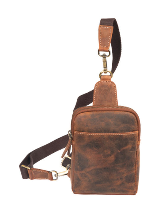 Leder Herrentasche Schulter / Crossbody Braun