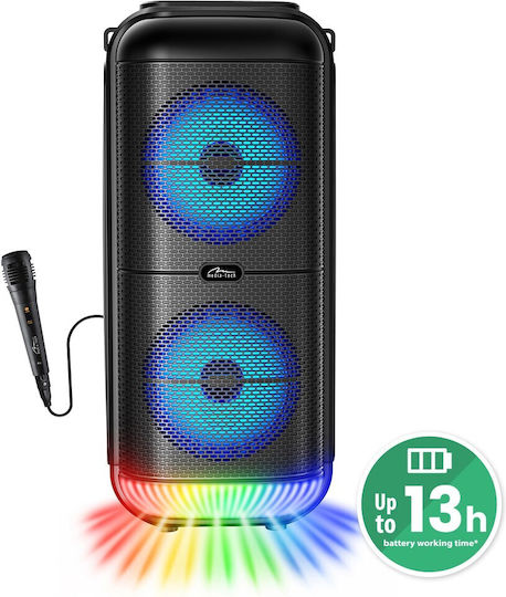 Media-Tech Karaoke Speaker with Wired Microphone and Lighting Effects Audio Disco MT3183 Black