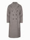 Damen Light Grey Mantel mit Knöpfen