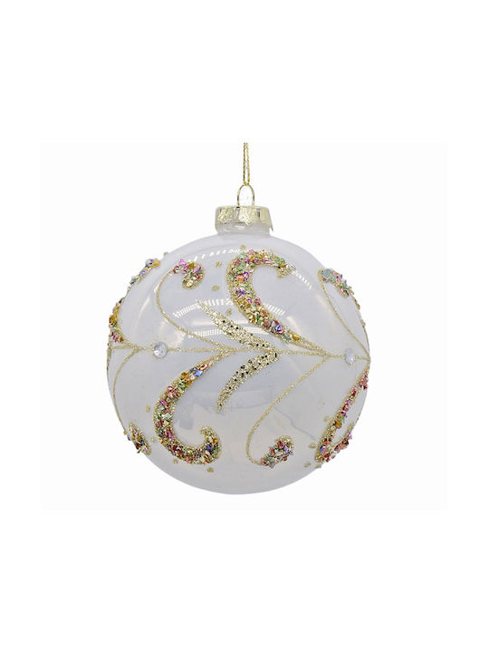 Hanging Ball Ornament Ornament Glass Ecru