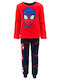 Superheroes Παιδική Πιτζάμα Χειμωνιάτικη Fleece Red