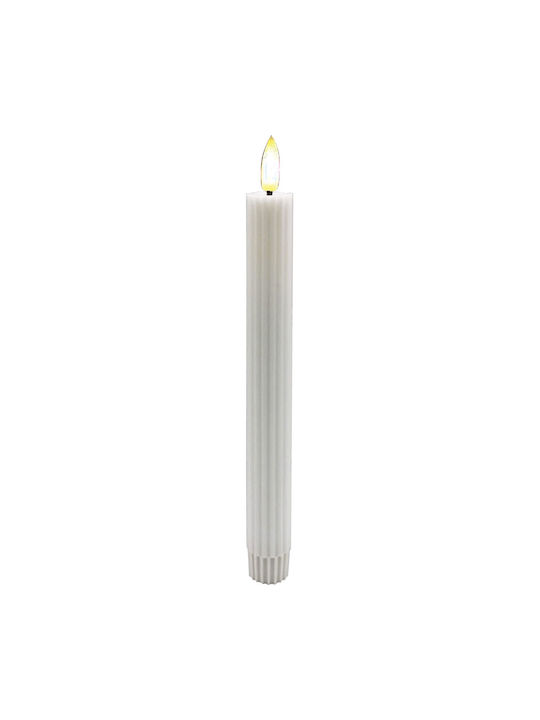 Set de 2 lumânări artificiale cu LED pe baterii albe 2.2x24.5cm/LED cald L62346
