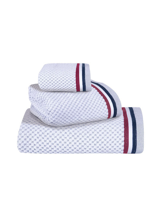 Greenwich Polo Club Bath Towel Set 3pcs 3074 Blue, Red, White Weight 500gr/m²