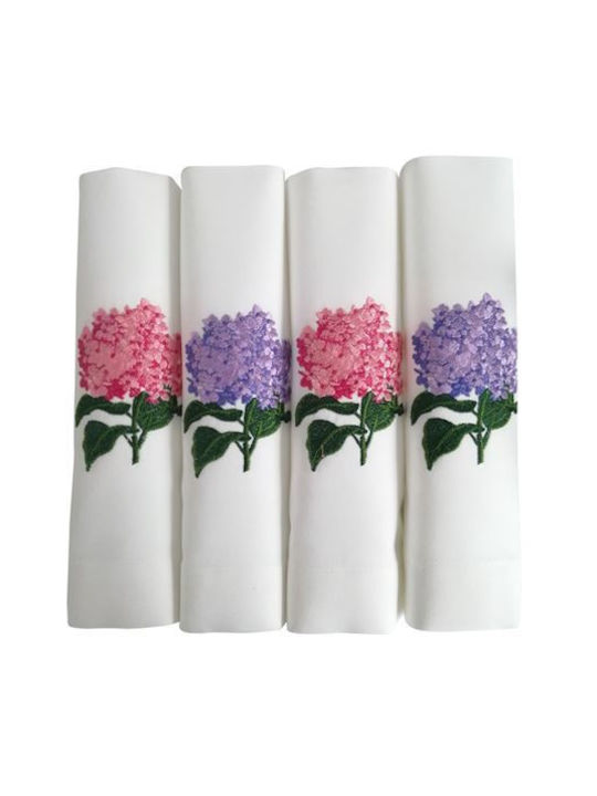 Nakas Concept Napkin Linen Set 4pcs Pοζ, Mωβ 50x50cm