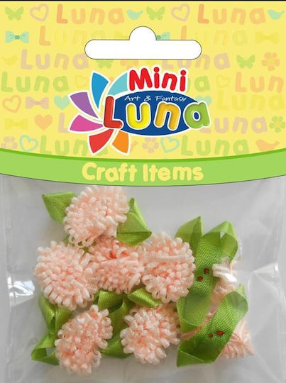 Luna Διακοσμητικό Λουλούδι για DIY Κατασκευές Ροζ 8τμχ 2x2εκ.