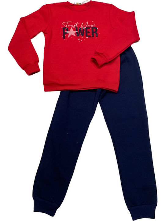 Kids Sweatpants Set Red 2pcs