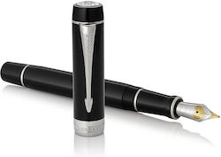 Parker Duofold Centennial Fountain Pen Classic Black Palladium Trim Solid Gold Nib Black Ink Converter 1931365 3501179313665 Nibs Extra Broad 18k Parker Duofold Centennial Fountain Pen Classic Black Palladium Trim Solid Gold Nib Black Ink Converter 1931365 3501179313665 Nibs Extra Broad 18k
