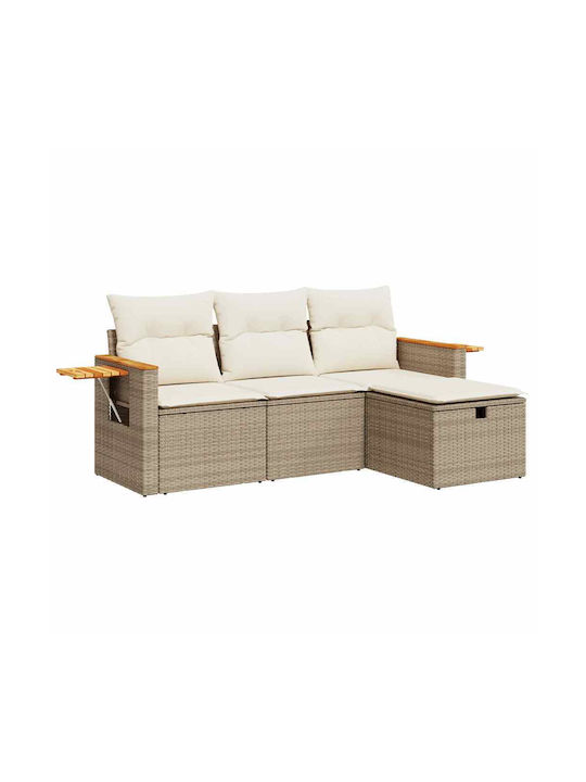 Corner Outdoor Sofa Rattan with Cushions 55x55x...
