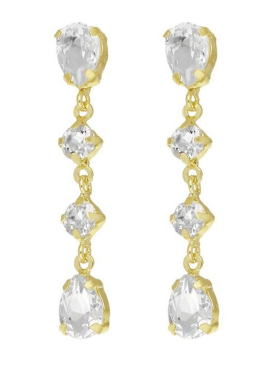 Victoria Cruz Earrings made of Silver Gold Plated with Stones