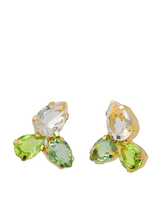 Victoria Cruz Earrings made of Silver Gold Plated with Stones