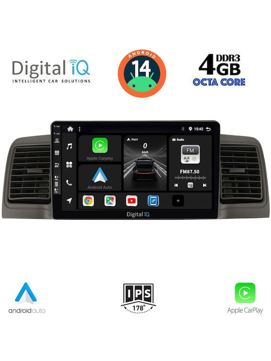 Digital IQ Auto-Audiosystem für Toyota Korolla 2001-2006 (Bluetooth/USB/AUX/WiFi/GPS/Apple-Carplay/Android-Auto) mit Touchscreen 9"