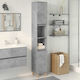 vidaXL Wall Hung Cabinet Bathroom Column Cabinet L30xD30xH190cm Gray