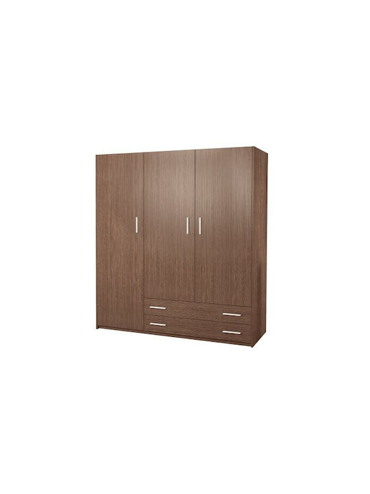 Τρίφυλλη Ντουλάπα Καρυδί 150x60x180cm