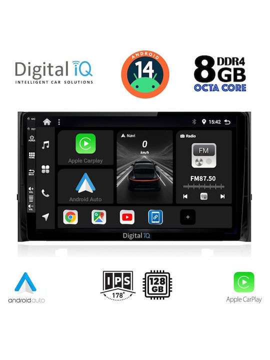 Digital IQ Автомобилна Аудио Система (Блутут/USB/AUX/WiFi/GPS/Apple-Carplay/Android-Auto) с Тъчскрийн 10"