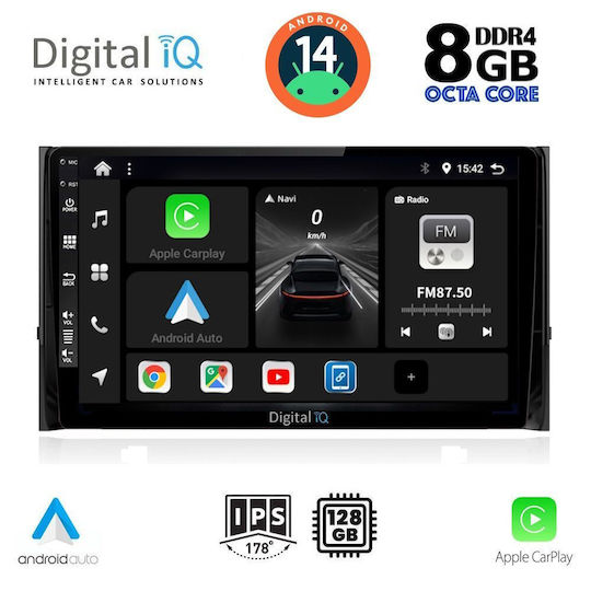 Digital IQ Ηχοσύστημα Αυτοκινήτου για Skoda Karoq 2016> (Bluetooth/USB/AUX/WiFi/GPS/Apple-Carplay/Android-Auto) με Οθόνη Αφής 10"