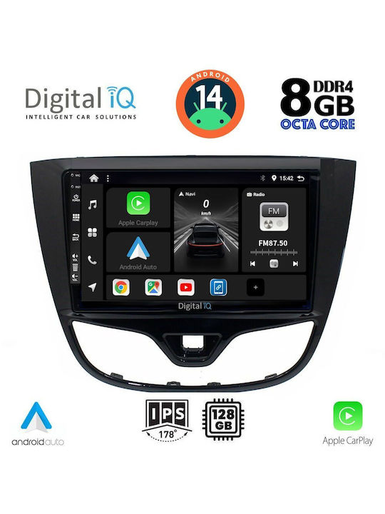 Digital IQ Auto-Audiosystem für Opel Karl 2014-2019 (Bluetooth/USB/AUX/WiFi/GPS/Apple-Carplay/Android-Auto) mit Touchscreen 10"