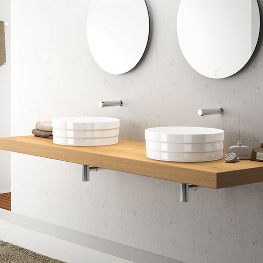 Sanindusa Ring Countertop Sink Porcelain 45x45cm White