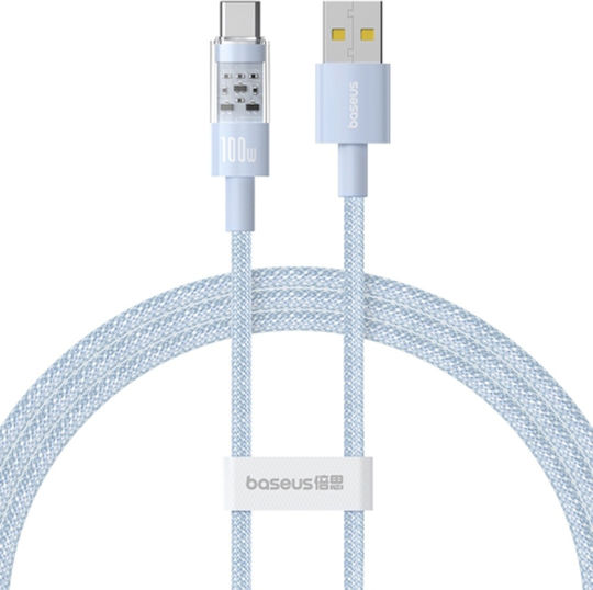Baseus Gem USB 2.0 Cable USB-C male - USB-A 100W PD Μπλε 1m P10373002311-00