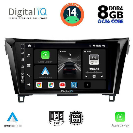 Digital IQ Ηχοσύστημα Αυτοκινήτου για Nissan Qashqai / X-Trail 2014-2021 (Bluetooth/USB/AUX/WiFi/GPS/Apple-Carplay/Android-Auto) με Οθόνη Αφής 10"