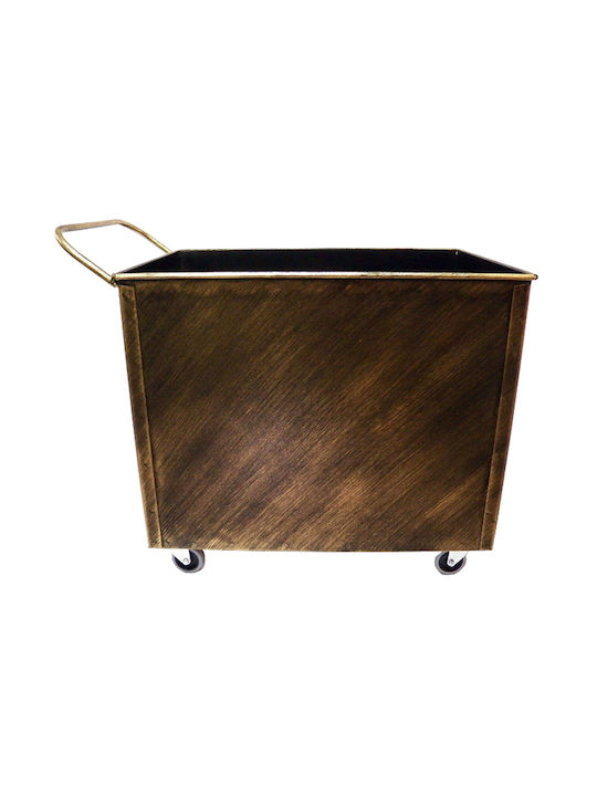 GTMED Μεταλλικό Κουτί Αποθήκευσης Ξύλων 54x40x40cm Χρυσό